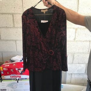 Full length black & red dress